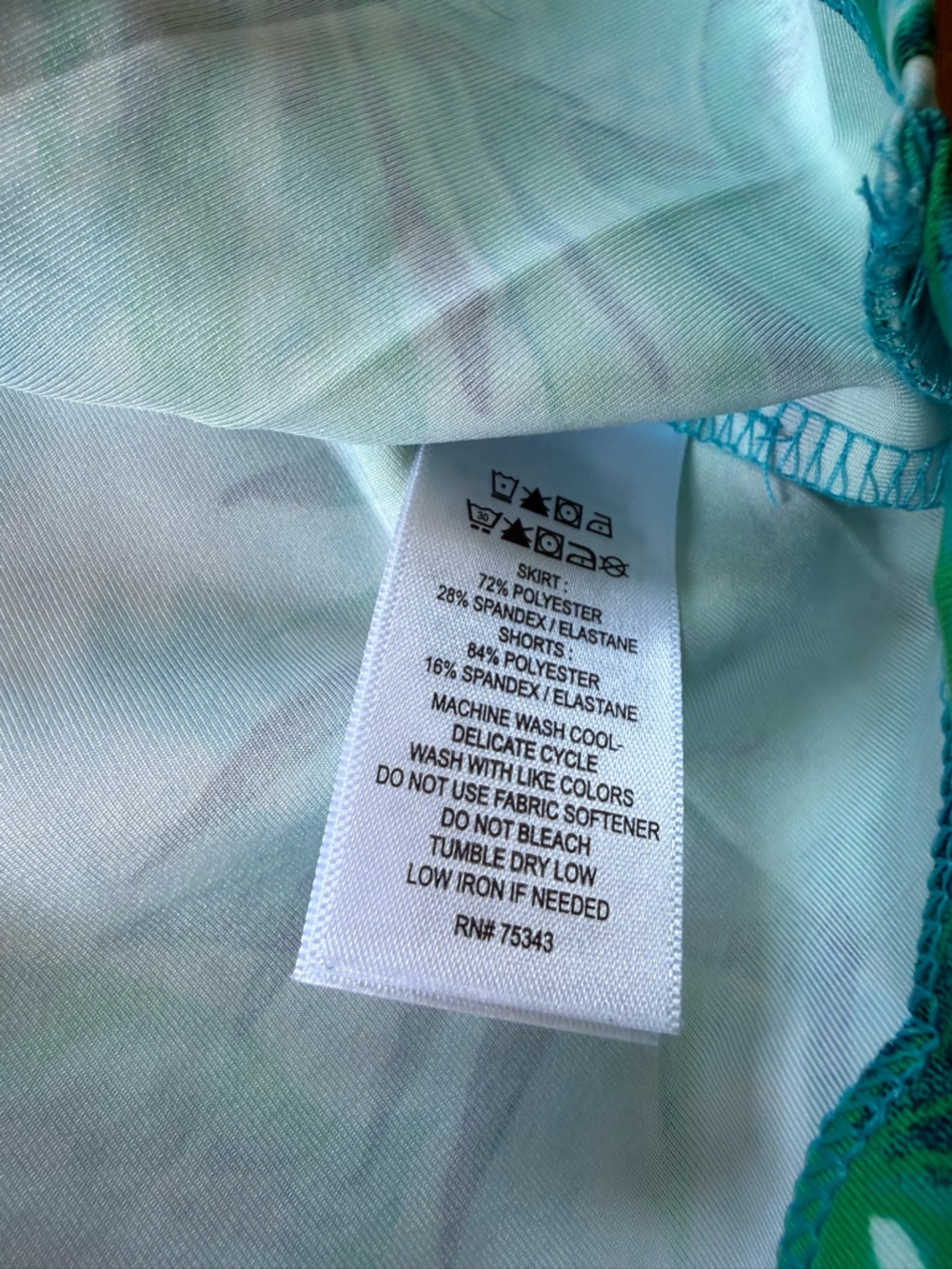 Tommy Bahama Golf Green Turquoise Palm Leaf Print Skirt Stretch Women’s Size XL - Picture 7 of 10